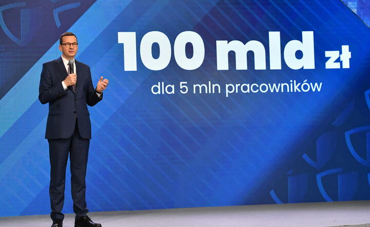 Premier Mateusz Morawiecki podczas konferencji podsumowującej działania w ramach rządowych programów antykryzysowych / autor: PAP/Piotr Nowak
