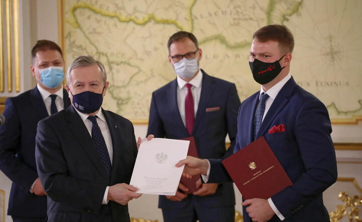 Robert Cicirko, Piotr Gliński, Robert Bernisz, Jan Edmund Kowalski / autor: PAP