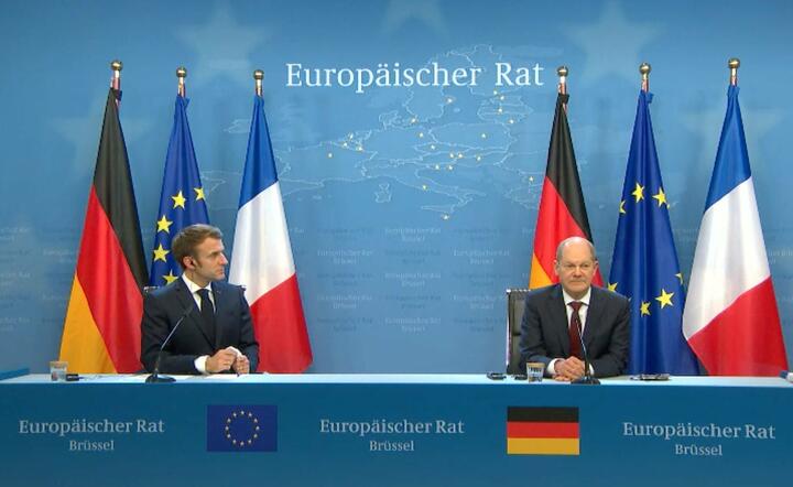 prezydent Francji Emmanuel Macron i nowy kanclerz Niemiec Olaf Scholz / autor: bog/Tt