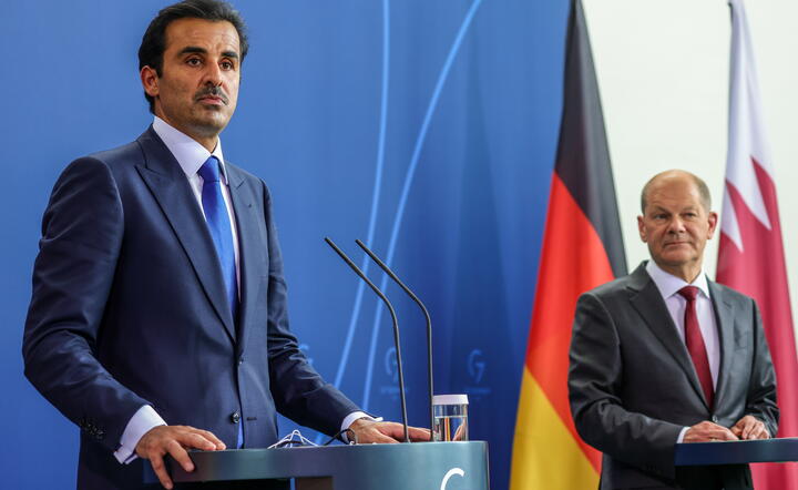 Olaf Scholz i Tamim ibn Hamad as-Sani / autor: PAP/EPA