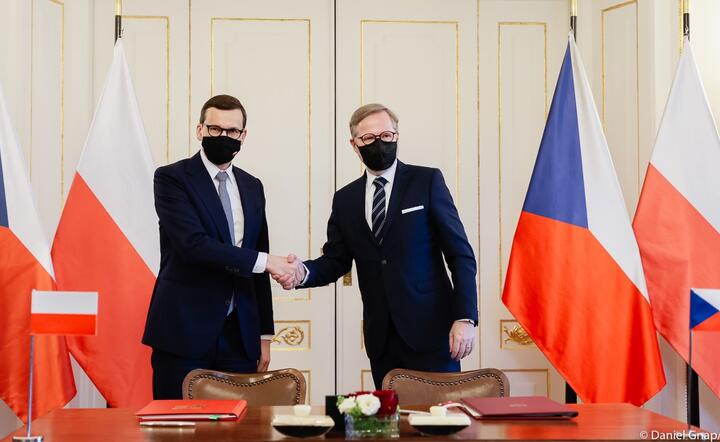 Premier Mateusz Morawiecki i premier Czech Petr Fiala / autor: Twitter/KPRM