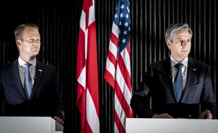 Minister S.Z. Danii Jeppe Kofod (L) i Antony Blinken, sekr. Stanu USA / autor: EPA/PAP