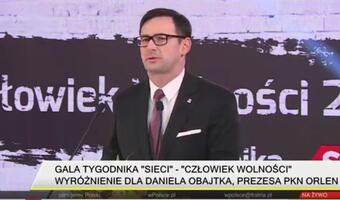 Daniel Obajtek z laurem Człowieka Wolności