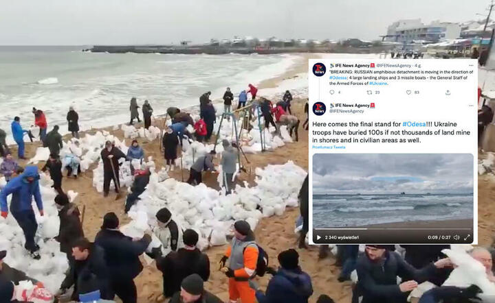 Mieszkańcy Odessy szykują się na inwazję rosyjskich wojsk / autor: Twitter