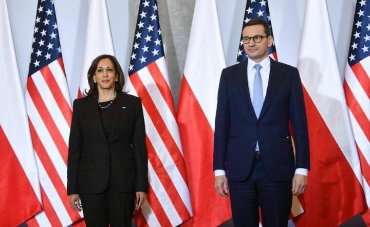 Kamala Harris, Mateusz Morawiecki  / autor: PAP/Marcin Obara