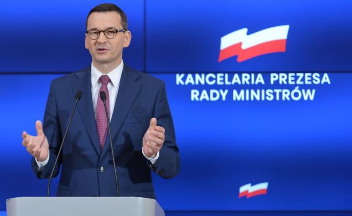 Premier Mateusz Morawiecki podczas konferencji prasowej / autor: PAP