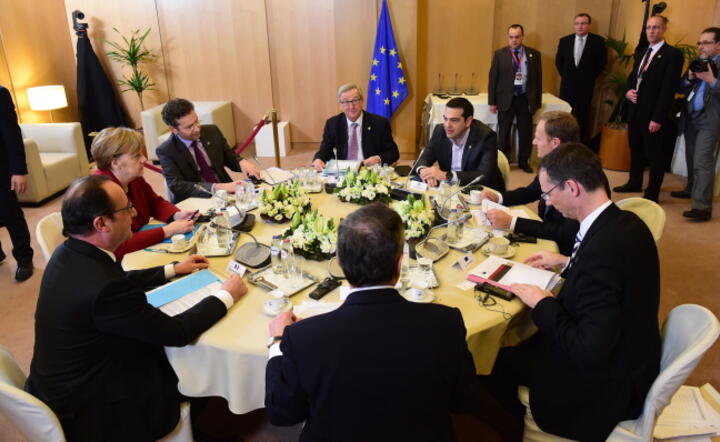   Miniszczyt europejski w sprawie Gracji w Brukseli, noc z czwartku na piątek 19/20 marca fot. PAP/EPA AFP Emanuel Dunand