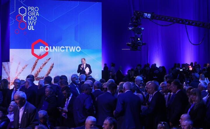 Minister rolnictwa i rozwoju wsi Robert Telus przemawia na konwencji programowej Prawa i Sprawiedliwości w Warszawie / autor: PAP/Leszek Szymański