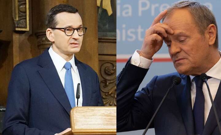 Mateusz Morawiecki i Donald Tusk weszli w zwarcie w mediach społecznościowych / autor: Fratria x 2