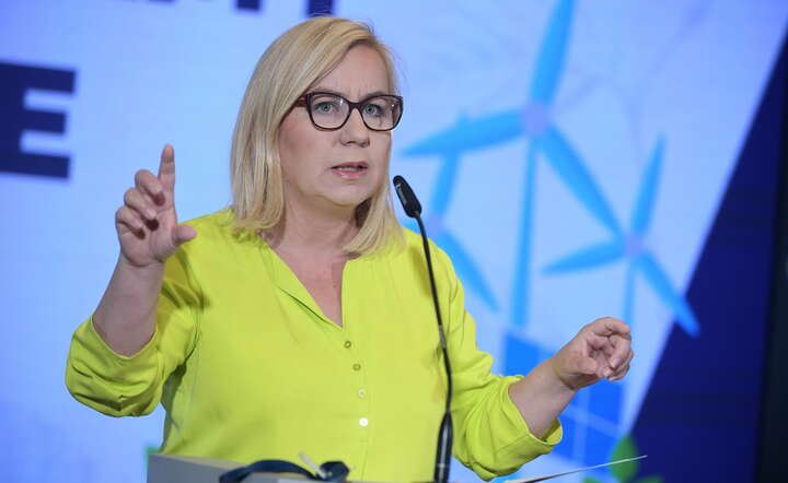 Minister klimatu i środowiska Paulina Hennig-Kloska podczas konferencji prasowej / autor:  PAP/Marcin Obara
