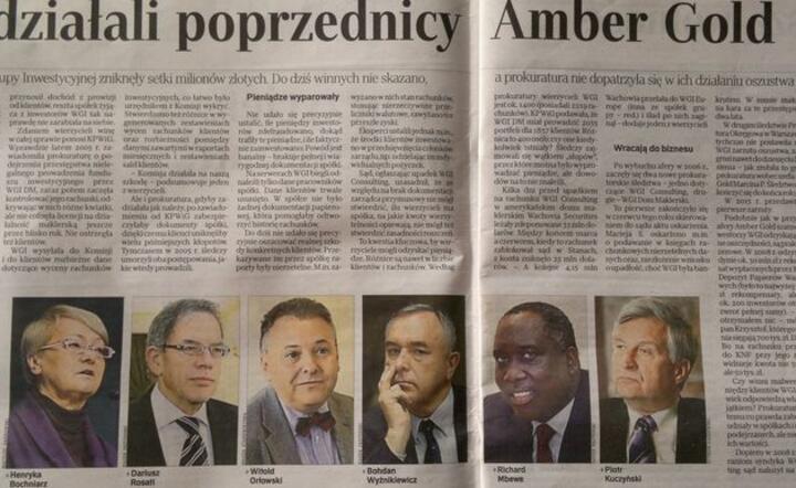 Fragment strony z artykułem na temat WGI w "Rzeczpospolitej"