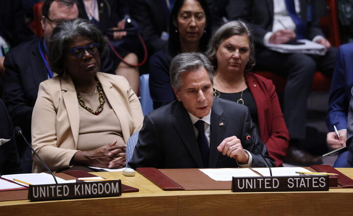 Antony Blinken przemawia w ONZ / autor: PAP/EPA