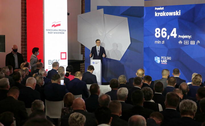 Mateusz Morawiecki w Nidzicy / autor: PAP/EPA
