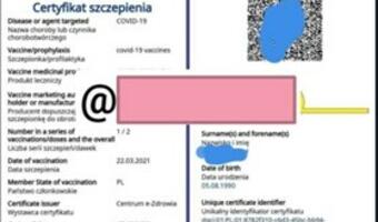 Polska na mapie krajów z handlem fałszywymi certyfikatami covidowymi