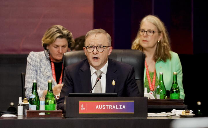 Anthony Albanese na posiedzeniu G 20  / autor: PAP/EPA