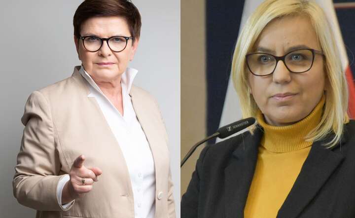 Była premier Beata Szydło (L) w ostrej polemice z Paulina Hennig-Kloską, szefowa resortu klimatu (P) / autor: Fratria x 2 / Andrzej Wiktor / LK