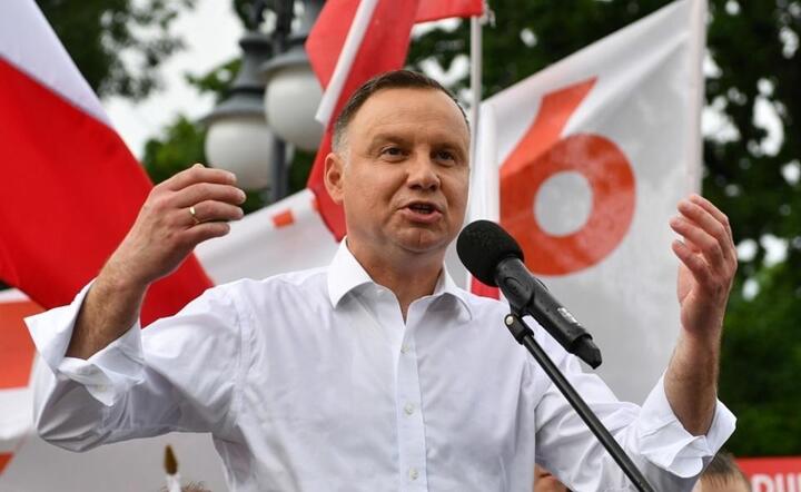 Andrzej Duda, wiec / autor: PAP