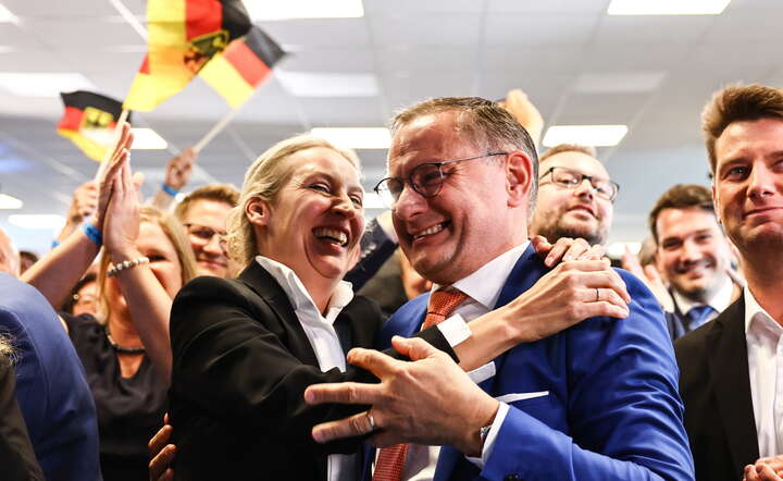 Liderzy AfD na wieść o rezultatach / autor: FILIP SINGER/EPA/PAP