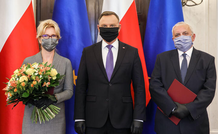 Marta Gajęcka oraz Adam Lipiński powołani przez PAD na członków zarządu Narodowego Banku Polskiego i stanowisko wiceprezesa NBP, z dniem 1 stycznia 2021 r.  / autor: Kancelaria Prezydenta