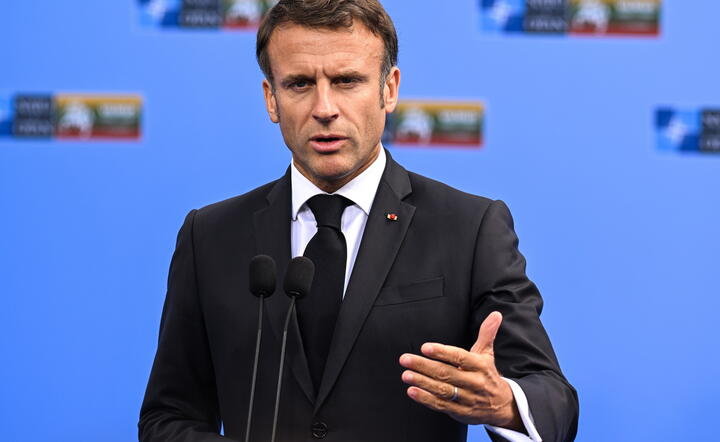Emmanuel Macron w Wilnie / autor: PAP/EPA