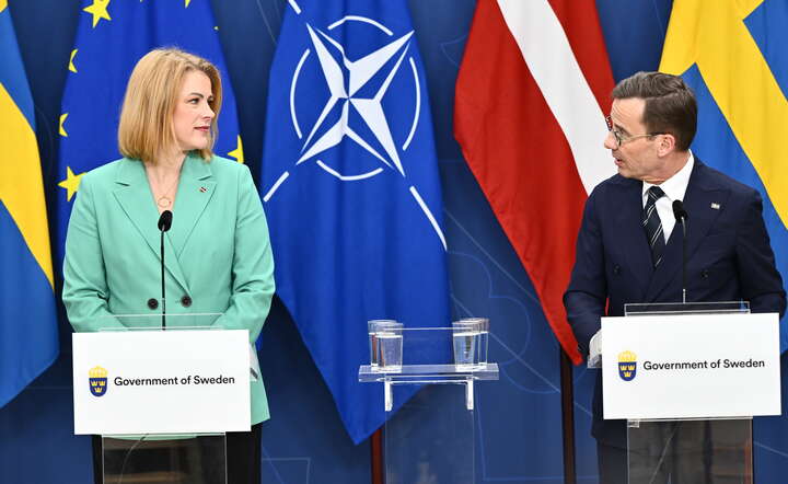 Spotkanie premierów Łotwy i Szwecji / autor: PAP/EPA/Anders Wiklund