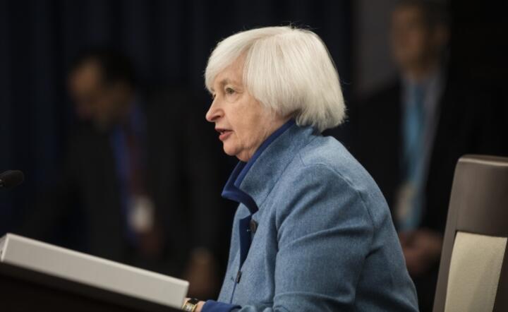 Prezes Fed Janet Yellen na konferencji prasowej po posiedzeniu Fed, fot. PAP/EPA/JIM LO SCALZO