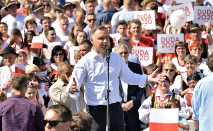Andrzej Duda  podczas spotkania z mieszkańcami w Wałbrzychu, 4 bm. / autor: PAP/Sebastian Borowski