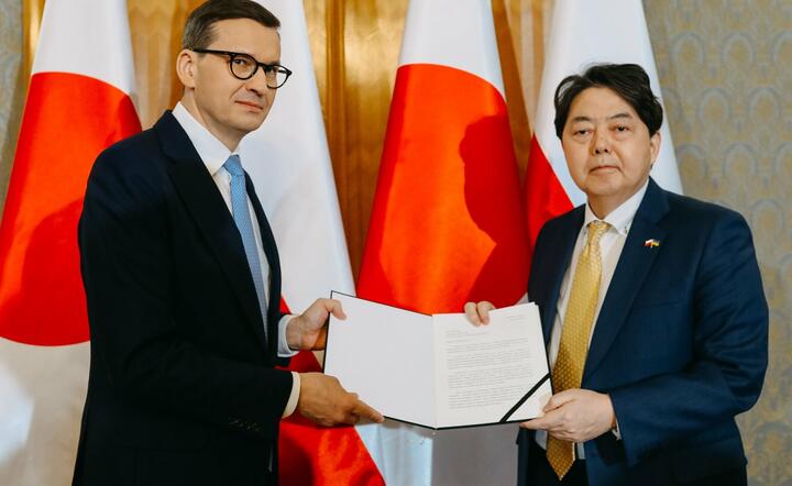 Morawiecki i Hayashi / autor: Twitter/Morawiecki 