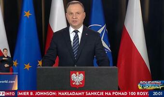 Prezydent w orędziu: Decyzją Putina w Europie rozpętana została wojna