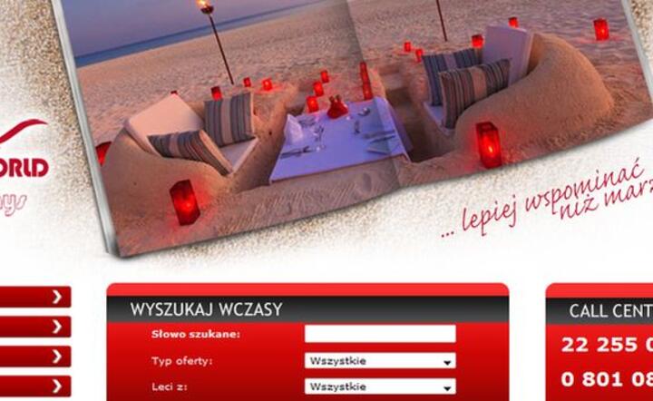 Fragment strony WWW Mati World Holidays