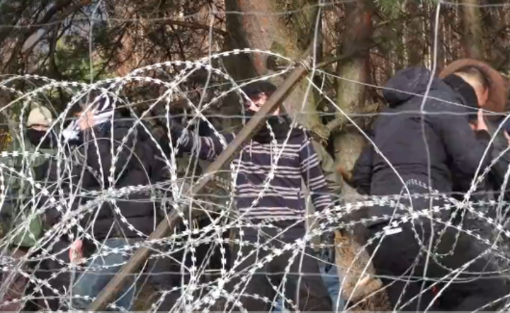 Ministerstwo Obrony Narodowej informuje o kolejnych próbach forsowania granicy przez migrantów w rejonie Kuźnicy / autor: Twitter/MON