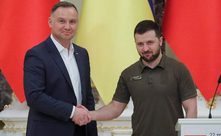 Andrzej Duda i Wołodymyr Zełenski  / autor: PAP/EPA/Sergey Dolzhenko 