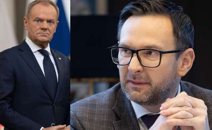 Donald Tusk (L) zaatakował byłego szefa Orlenu Daniela Obajtka (P) / autor: Fratria x 2
