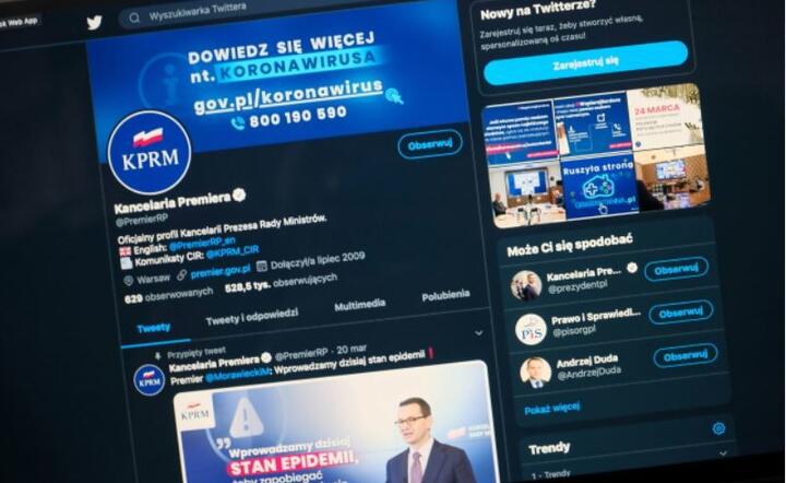 Koronawirus w Polsce. Oficjalny profil KPRM w mediach społecznościowych / autor: PAP/Mateusz Marek