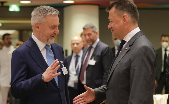 szef MON Mariusz Błaszczak i włoski minister obrony Lorenzo Guerini / autor: fotoserwis PAP
