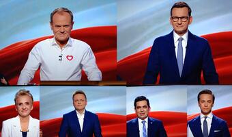 "Polska nie na sprzedaż" vs "nie będę słuchał takich jak premier Morawiecki". Debata wyborcza w TVP