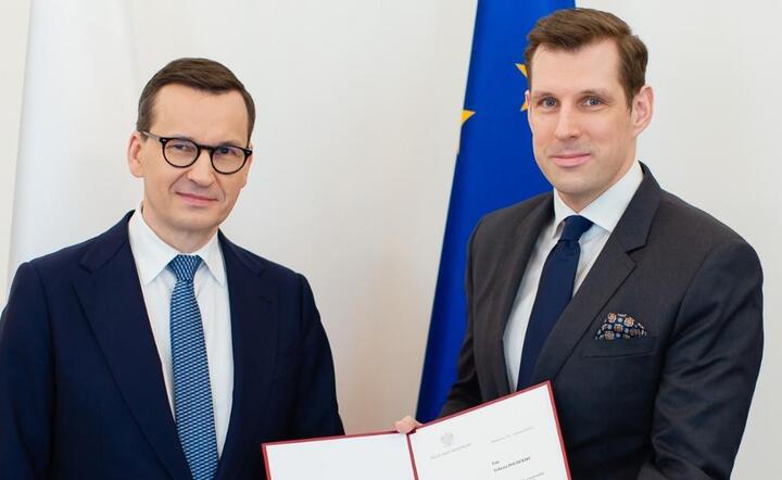 Mateusz Morawiecki i Tobiasz Bocheński / autor: Krystian Maj/KPRM