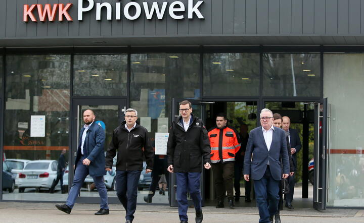 Mateusz Morawiecki w kopalni Pniówek / autor: PAP