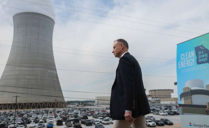 Prezydent RP Andrzej Duda po wizycie w Elektrowni Atomowej im. Alvina W. Vogtle'a w Waynesboro / autor: PAP/Leszek Szymański