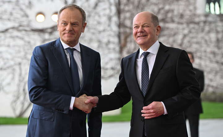 Premier Polski Donald Tusk, Kanclerz Niemiec Olaf Scholz / autor: PAP