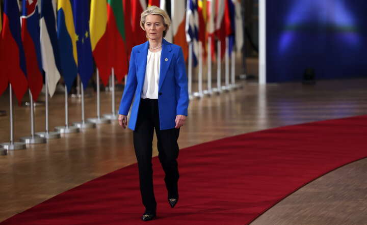 Przewodnicząca Komisji Europejskiej Ursula von der Leyen / autor: PAP/EPA/OLIVIER MATTHYS 