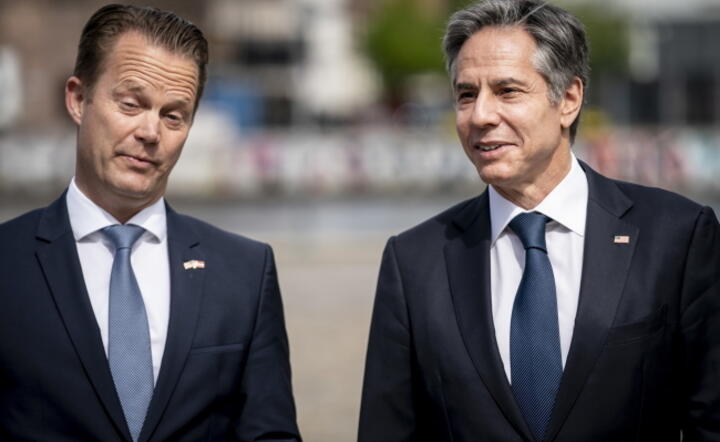 Antony Blinken, sekr. USA w Danii, a tymczasem Niemcy... / autor: EPA/PAP