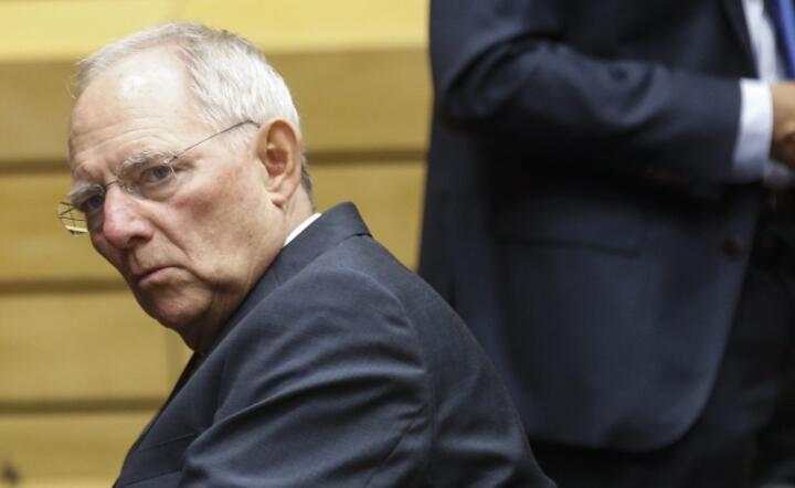 Niemiecki minister finansów Wolfgang Schaeuble na spotkaniu w Brukseli fot. PAP / EPA / Olivier Hostelet