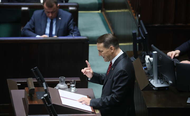 Minister spraw zagranicznych Radosław Sikorski przemawia na sali obrad Sejmu / autor: PAP/Leszek Szymański