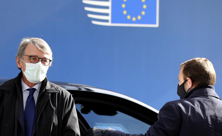 Szef Parlamentu Europejskiego David Sassoli / autor: PAP/EPA/Olivier Matthys / POOL