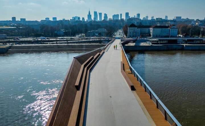 Kładka pieszo-rowerowa przez Wisłę, otwarta 28 marca 2024 r. / autor: materiały prasowe Urzędu Miasta Stołecznego Warszawa, fot. Cezary Warś