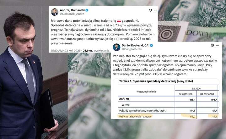 Minister finansów Andrzej Domański spotkał się z otwartą krytyką analityka ekonomicznego / autor: Fratria / AS / X - screen x 2