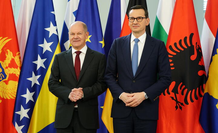 premier RP Mateusz Morawiecki i kanclerz Niemiec Olaf Scholz / autor: fotoserwis PAP