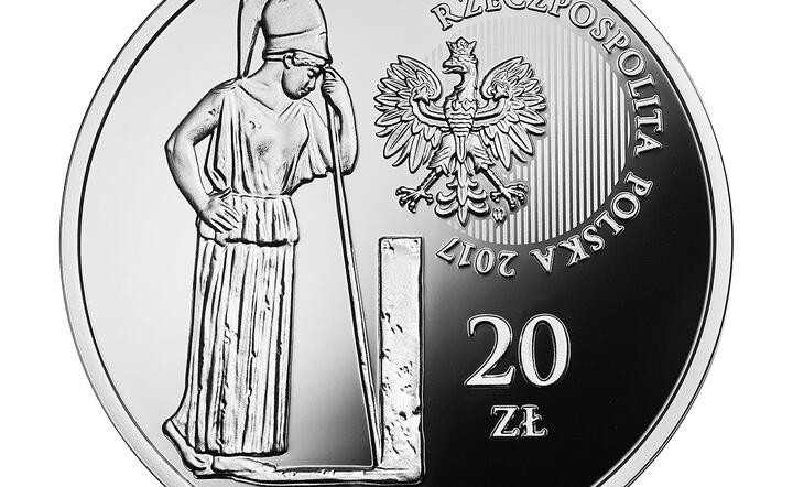 Awers monety, zaprojektowanej przez Urszulę Walerzak, przedstawia stylizowaną postać Ateny – bogini mądrości i sprawiedliwej wojny, fot. materiały NBP