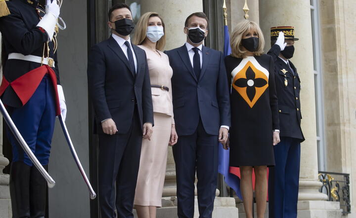 Wołodymyr Zelenski i Emmanuel Macron  / autor: PAP/EPA
